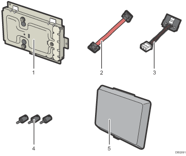Ilustración de leyenda numerada del contenido del disco duro