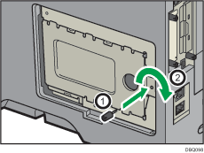Ilustración de la parte posterior de la impresora