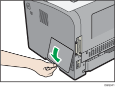 Illustratie achterzijde van de printer