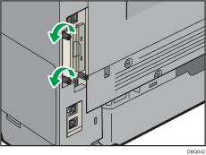 Illustratie achterzijde van de printer