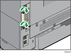 Illustratie achterzijde van de printer