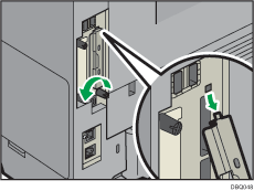 Illustratie achterzijde van de printer