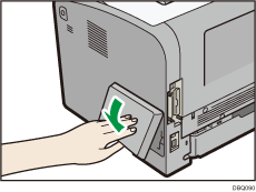 Illustratie achterzijde van de printer