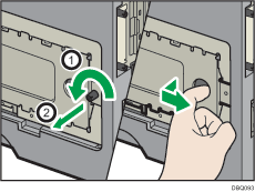 Illustratie achterzijde van de printer