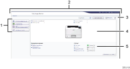 Иллюстрация экрана веб-браузера с пронумерованными сносками