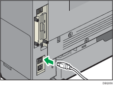 Illustration of connecting the USB interfece cable