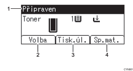 Číslovaná ilustrace ovládacího panelu zařízení
