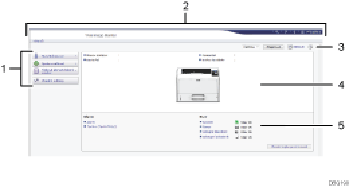 Číslovaná ilustrace obrazovky webového prohlížeče