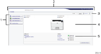Nummereret illustration af webbrowser-skærm