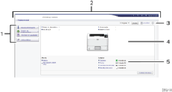 Ilustração com numeração do ecrã do Web browser