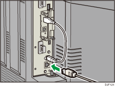Illustration of connecting the ethernet interface cable