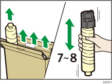 Toner container illustration