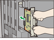 Ilustración de la parte posterior de la impresora