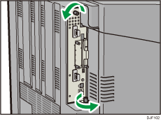 Illustratie achterzijde van de printer