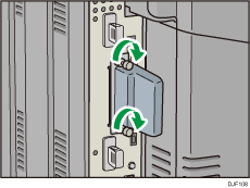 Illustratie achterzijde van de printer