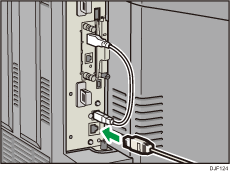 Иллюстрация подсоединения кабеля интерфейса Ethernet