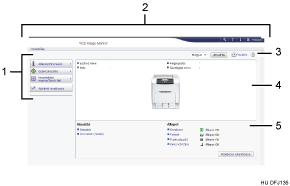 Απεικόνιση οθόνης προγράμματος περιήγησης με αριθμημένες επεξηγήσεις