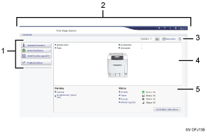 Bild av webbläsarfönster med numrerade detaljer