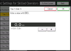Operation panel screen illustration