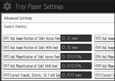 Operation panel screen illustration