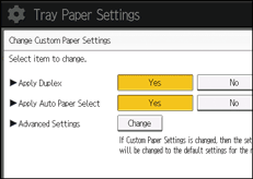 Operation panel screen illustration
