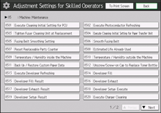 Operation panel screen illustration