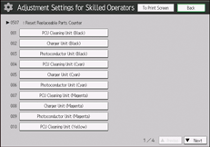 Operation panel screen illustration