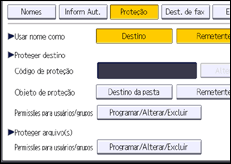 Ilustração da tela do painel de operação