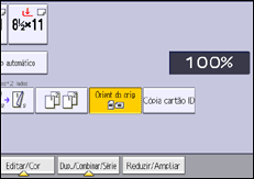 Ilustração da tela do painel de operação