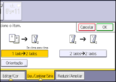 Ilustração da tela do painel de operação