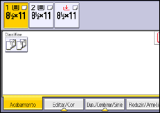 Ilustração da tela do painel de operação