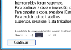 Ilustração da tela do painel de operação