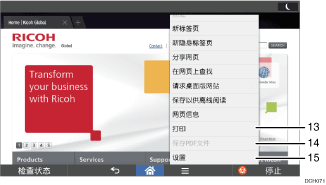 已编号的操作面板屏幕插图