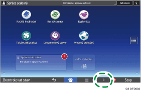 Ilustrace displeje ovládacího panelu