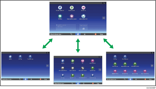 Ilustrace vlastního nastavení [Domovské] obrazovky