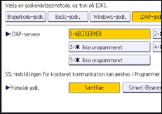 Illustration af displayet på betjeningspanelet