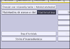 Illustration af displayet på betjeningspanelet