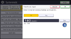 Illustration af displayet på betjeningspanelet