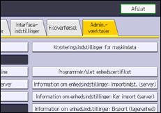 Illustration af displayet på betjeningspanelet