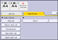 Illustration af displayet på betjeningspanelet