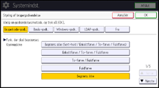 Illustration af displayet på betjeningspanelet