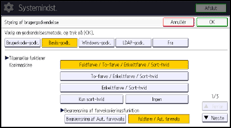 Illustration af displayet på betjeningspanelet