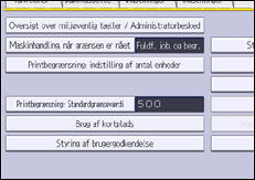 Illustration af displayet på betjeningspanelet