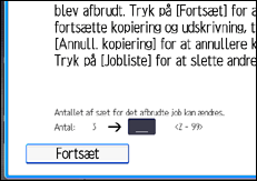 Illustration af displayet på betjeningspanelet