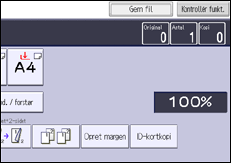 Illustration af displayet på betjeningspanelet
