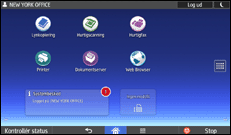 Illustration af displayet på betjeningspanelet