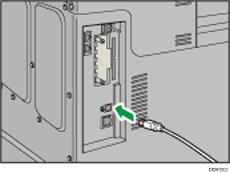 Abbildung des Anschlusses des USB-Schnittstellenkabels