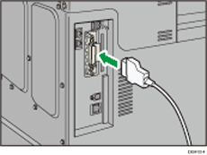 Abbildung des Anschlusses des IEEE-1284-Schnittstellenkabels