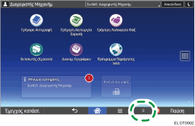 Εικόνα οθόνης πίνακα χειρισμού