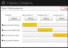 Εικόνα οθόνης πίνακα χειρισμού